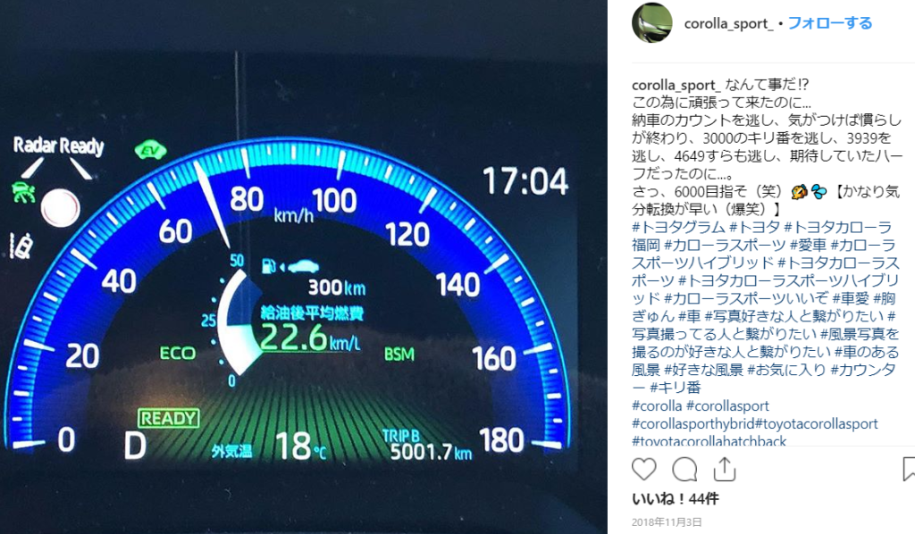 カローラスポーツ ハイブリッドの実燃費と口コミは 徹底調査 クルマの神様 車選びに悩む人が結局たどり着く人気情報サイト