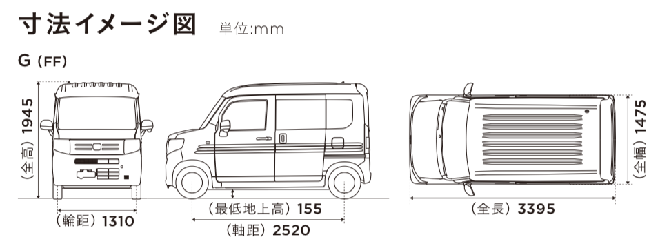 軽バン革命 N Vanのサイズとは クルマの神様 車選びに悩む人が結局たどり着く人気情報サイト